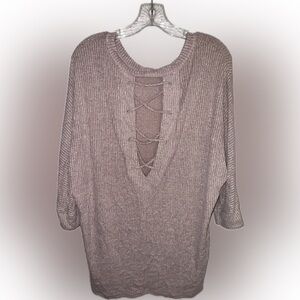 BKE Lace Up Back Sweater